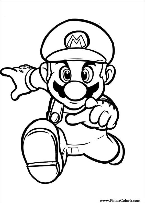 Pintar e Colorir Super Mario Bros - Desenho 028