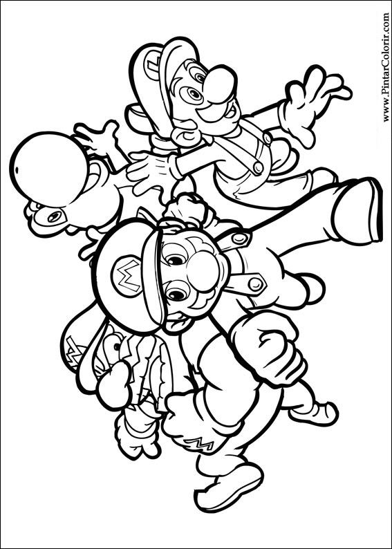 Pintar e Colorir Super Mario Bros - Desenho 034