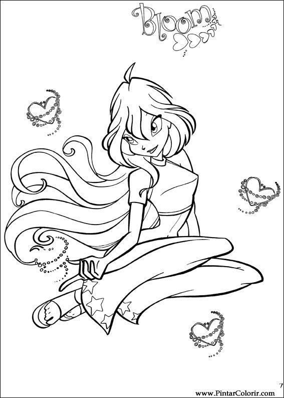 Pintar e Colorir Winx Club - Desenho 003