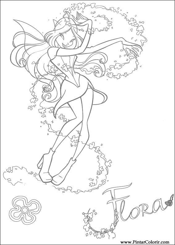 Pintar e Colorir Winx Club - Desenho 009