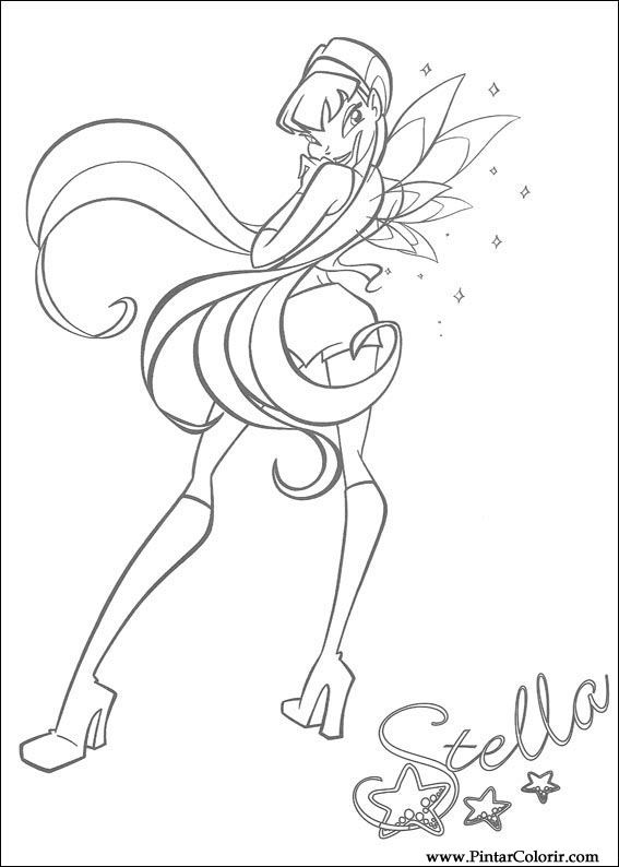 Pintar e Colorir Winx Club - Desenho 010