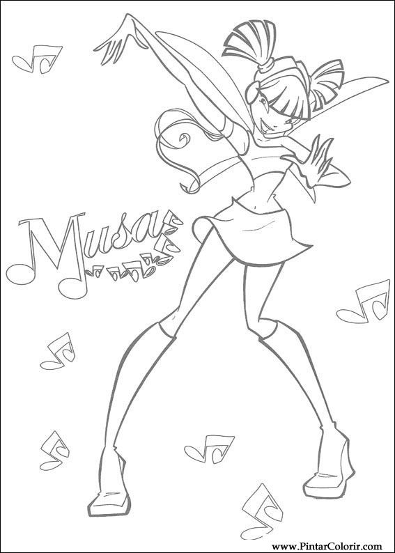 Pintar e Colorir Winx Club - Desenho 011