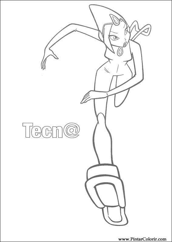 Pintar e Colorir Winx Club - Desenho 013