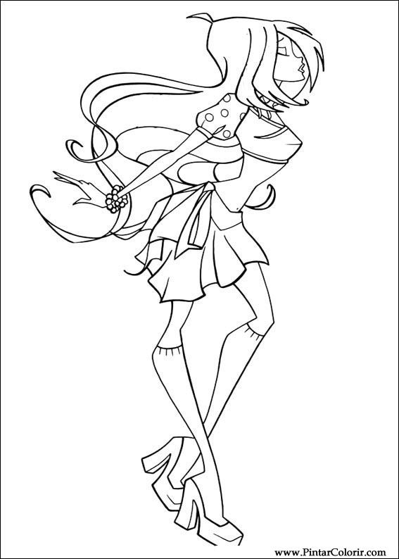 Pintar e Colorir Winx Club - Desenho 025