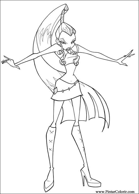 Pintar e Colorir Winx Club - Desenho 027