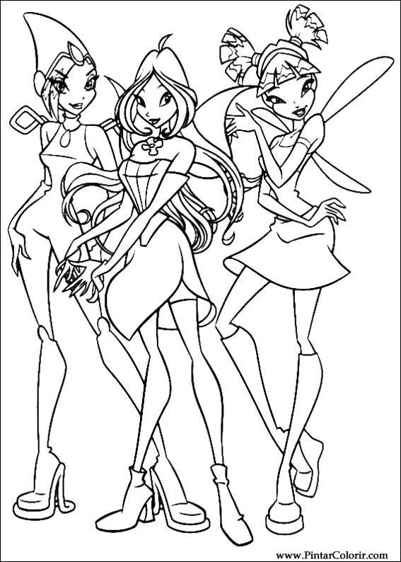 Pintar e Colorir Winx Club - Desenho 028