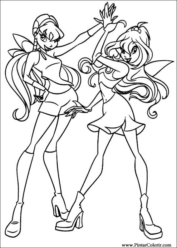 Pintar e Colorir Winx Club - Desenho 029