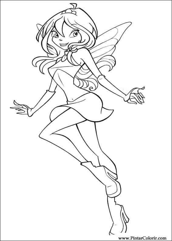 Pintar e Colorir Winx Club - Desenho 030