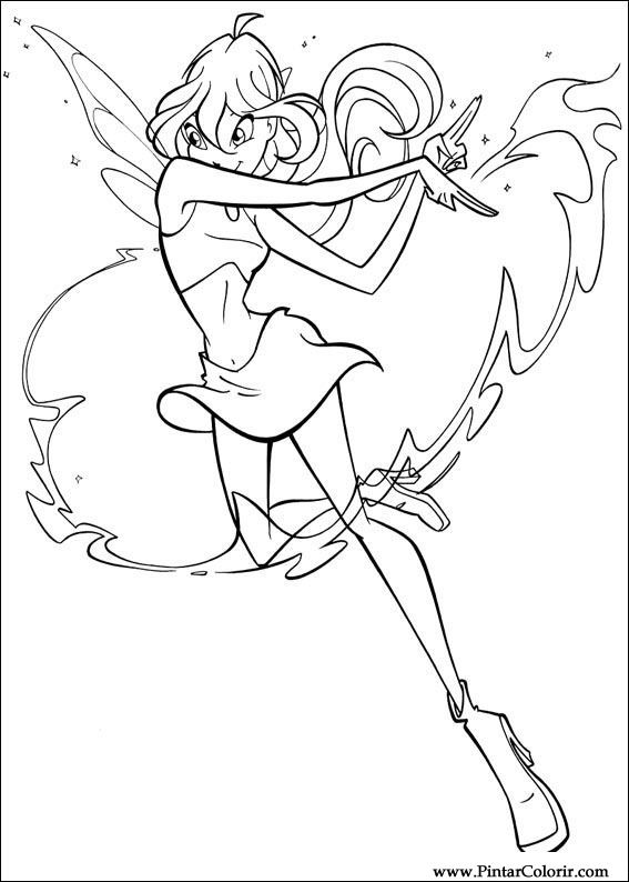 Pintar e Colorir Winx Club - Desenho 032