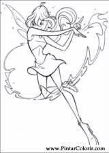 Pintar e Colorir Winx Club - Desenho 032